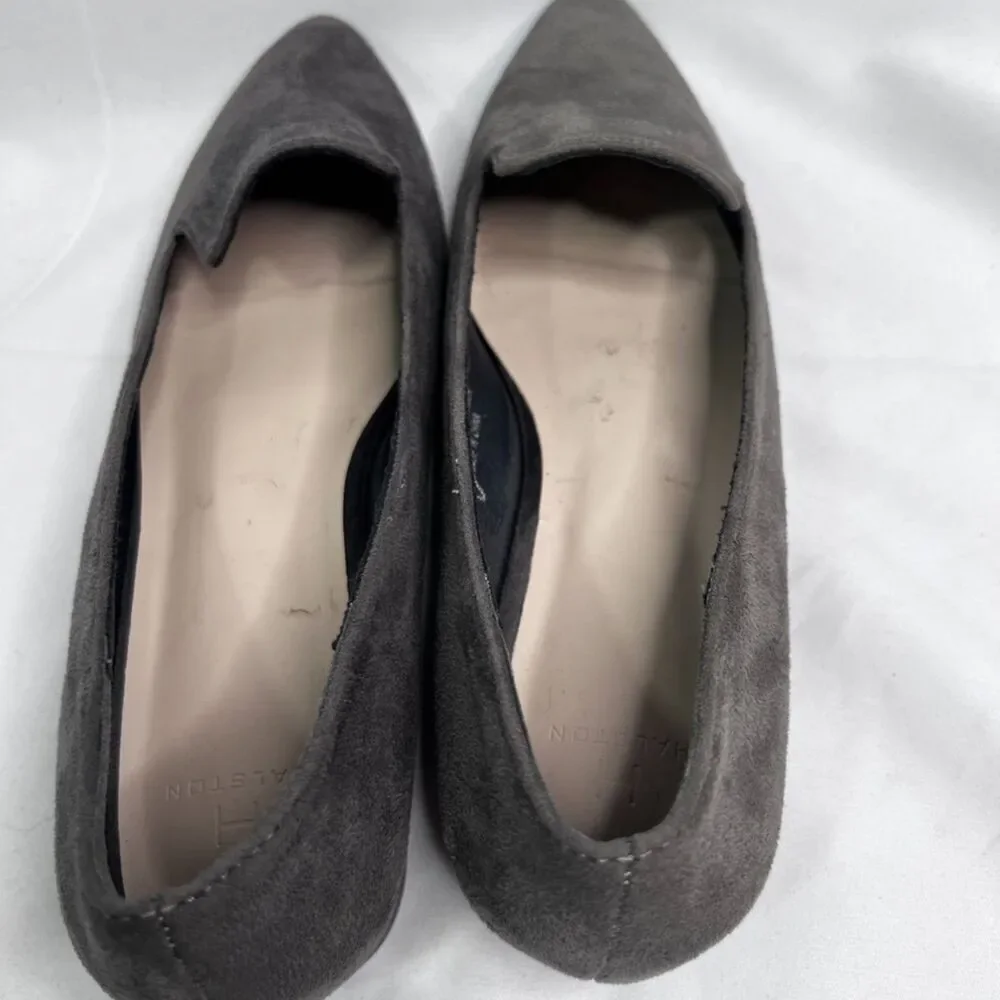 H by Halston‎ Barcelona Gray Vegan Suede Pointed Toe Slip On Flats Size 7.5